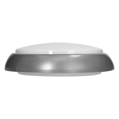 KOKO LED luminaire with microwave motion sensor, 12W, 3000K, 1100lm, silver-polypropylene, matt PC diffuser, IP44, IK10