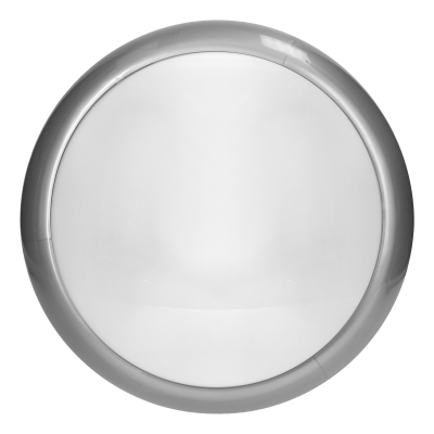 KOKO LED luminaire with microwave motion sensor, 12W, 3000K, 1100lm, silver-polypropylene, matt PC diffuser, IP44, IK10