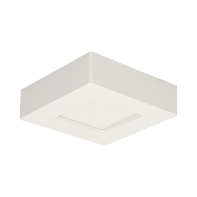 LETI LED 9W downlight, surface mounted, square, 530lm, 3000K, white, inbuilt LED power supply