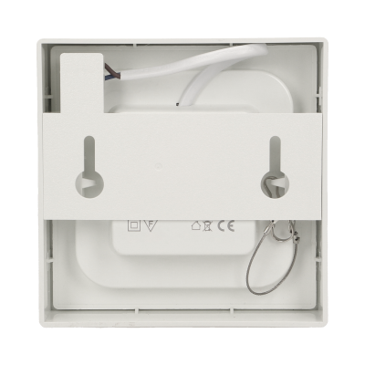 LETI LED 9W downlight, surface mounted, square, 530lm, 3000K, white, inbuilt LED power supply