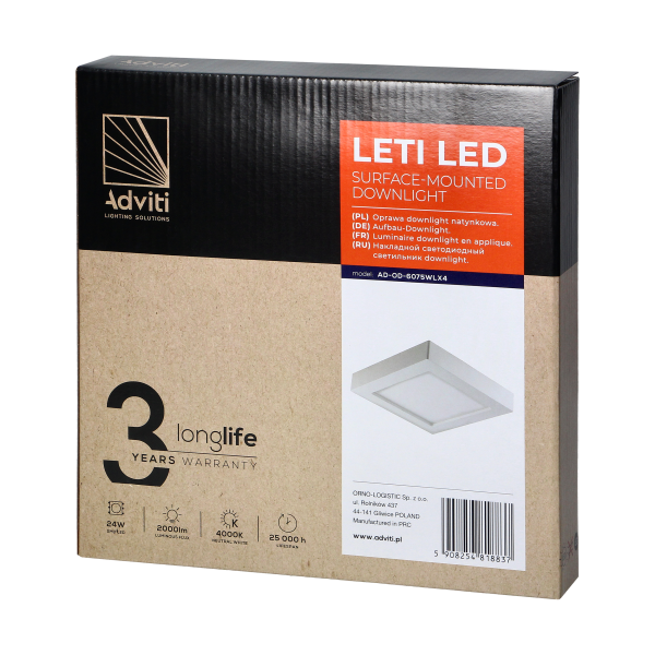 LETI LED 24W downlight, surface-mounted,...