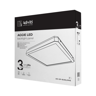 AGGIE LED 38W oprawa oświetleniowa, 3500lm, IP20, 4000K, stalowa obudowa+PC