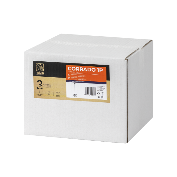 CORRADO 1P, lampa wisząca, E14  max. 40W, chrom