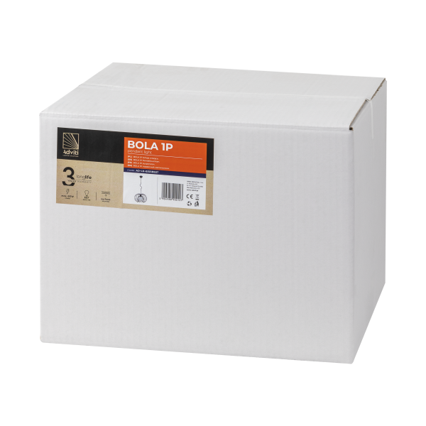 BOLA 1P, lampa wisząca, E27 max. 60W, czarna