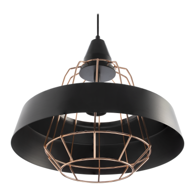 ROCCO 1P, pendant lamp, E27 max. 60W, black, copper