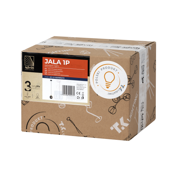 JALA 1P, lampa wisząca, E27  max.15W, czarna