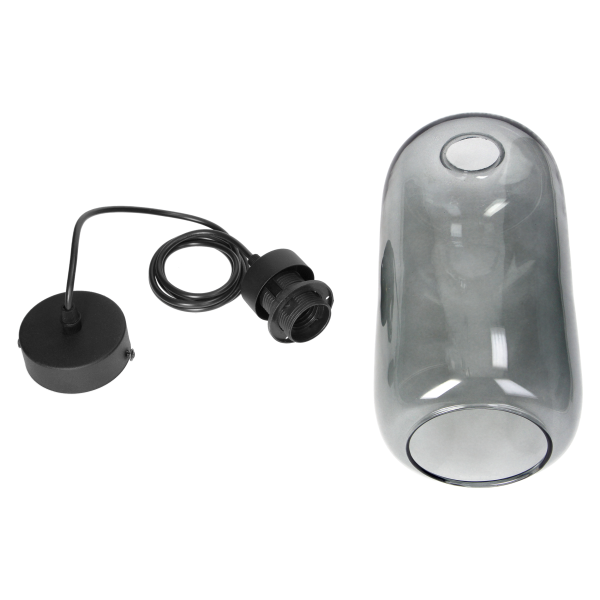 LAZIO 1P, lampa wisząca, E27  max.15W, czarna