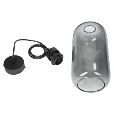 LAZIO 1P, lampa wisząca, E27  max.15W, czarna