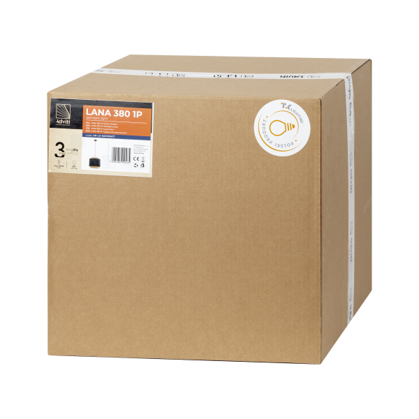LANA 380 1P, lampa wisząca, E27  max.60W, czarna