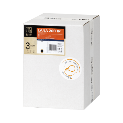 LANA 200 1P, lampa wisząca, E27  max.60W, czarna