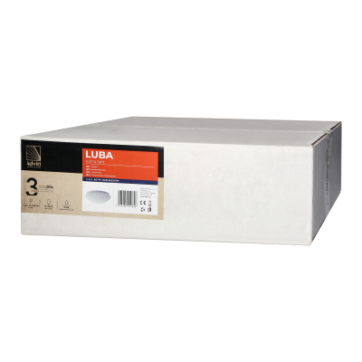 LUBA luminaire 3xE27, max. power 3x60W, white-steel, matt glass diffuser, IP44