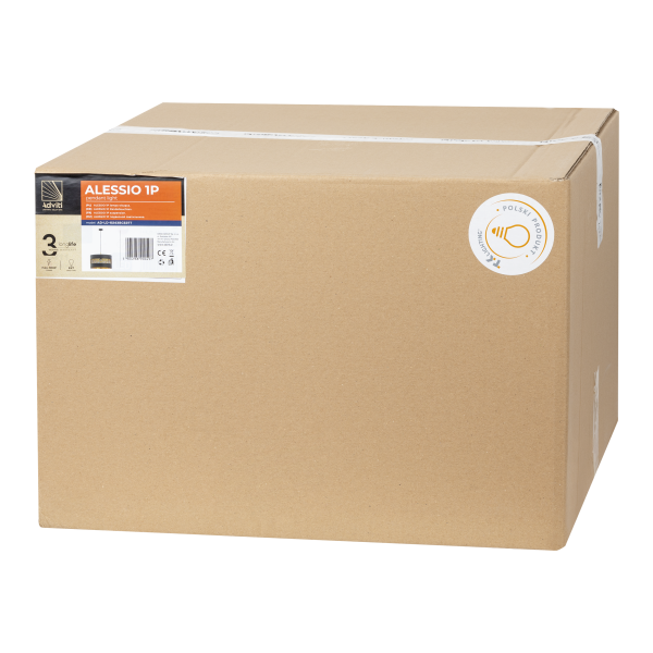 ALESSIO 1P, pendant lamp, E27 max.60W, black-gold