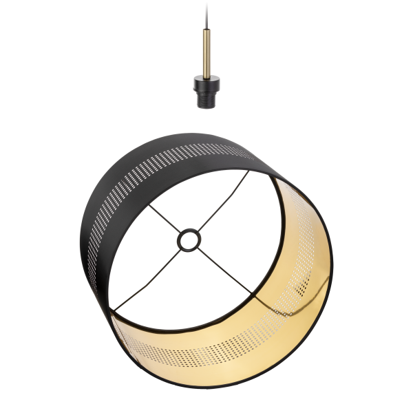 ALESSIO 1P, pendant lamp, E27 max.60W, black-gold