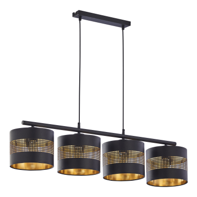 ALESSIO 4P, lampa wisząca, E27  max.60W, czarno-złota