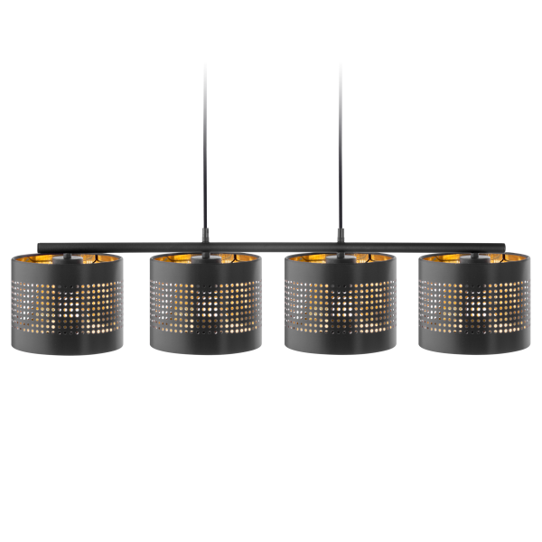 ALESSIO 3P, pendant lamp, E27 max.60W, black-gold