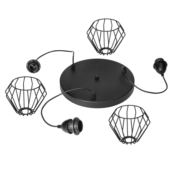 WAYA lampa wisząca, moc max. 3x60W, E27, czarna