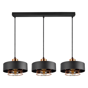CHIRO lampa wisząca, moc max. 3x60W, E27, czarna