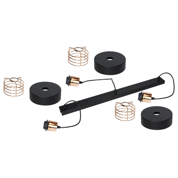 CHIRO lampa wisząca, moc max. 3x60W, E27, czarna