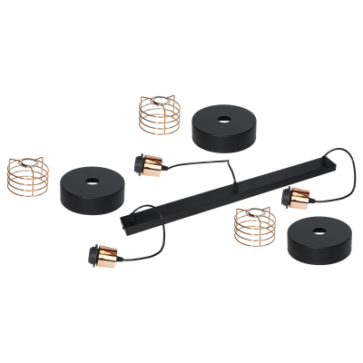 CHIRO pendant lamp, max. power 3x60W, E27, black