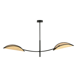 PETALO pendant lamp, max power 2x40W, E14, black-rattan