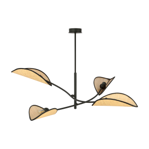 PETALO pendant lamp, max power 4x40W, E14, black-rattan