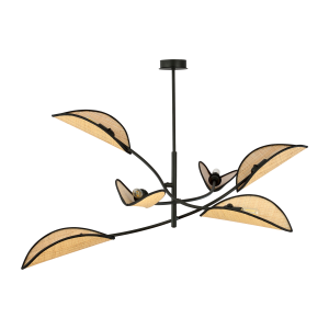 PETALO lampa wisząca, mocmax.6x40W, E14, czarna-ratan