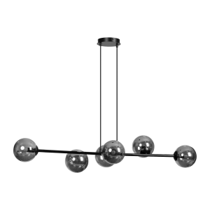 LETO pendant lamp, max power 6x40W, E14, black and graphite