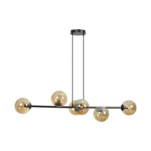 LETO pendant lamp, max. power 6x40W, E14, black-gold