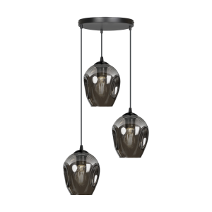 IRIS pendant lamp, max. power 3x60W, E27, black-graphite