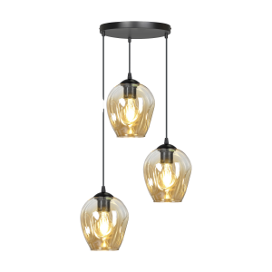 IRIS lampa wisząca, moc max.3x60W, E27, czarno-złota