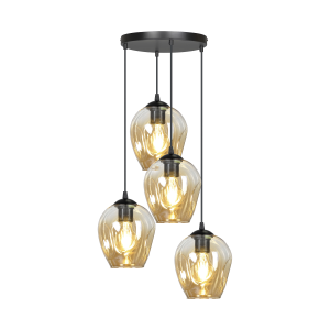 IRIS lampa wisząca, moc max.4x60W, E27, czarno-złota
