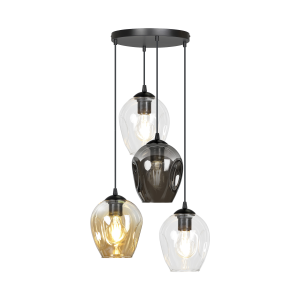 IRIS pendant lamp, max. power 4x60W, E27, black-colour (mix)