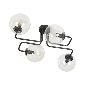 BARI pendant lamp, max. power 4x40W, E14, black-transparent