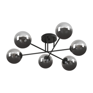 BARI pendant lamp, max. power 6x40W, E14, black-graphite