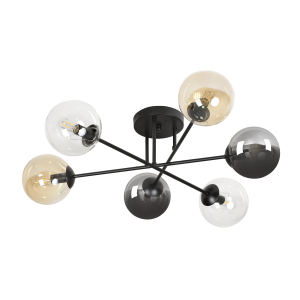 BARI pendant lamp, max. power 6x40W, E14, black-colour (mix)
