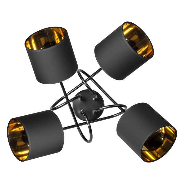 VIGO pendant lamp, max. power 4x60W, E27, black