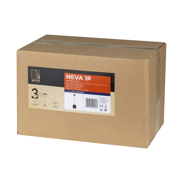 NEVA lampa wisząca, moc max. 1x60W, E27, czarna