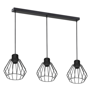PINO lampa wisząca, moc max. 3x60W, E27, czarna, listwa