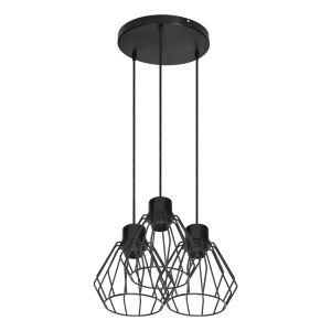 PINO pendant lamp, max. power 3x60W, E27, black, round