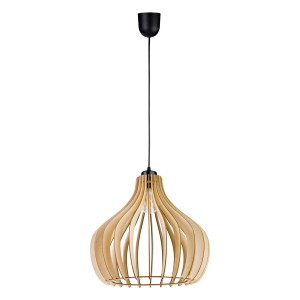 YASIN 400 pendant lamp, max. power 60W, E27, black, wood