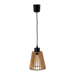 DELOS pendant lamp, max. power 1x60W, E27, black, wood