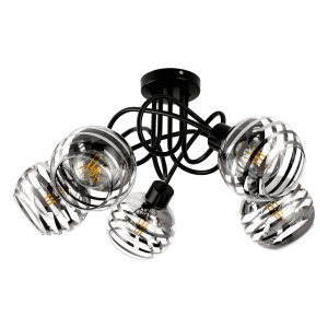 MILANO pendant lamp, max. 5x60W, E27, black