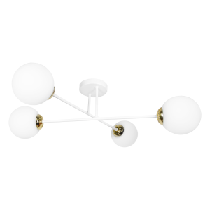 LEIA 4P E27, pendant light, max. 4x60W, white and gold