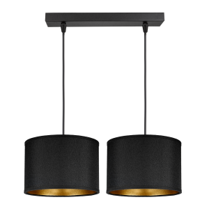 KYLO 2P E27, pendant light, max. 2x60W, black, slat