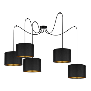 KYLO 5P E27, pendant light, max. 5x60W, black