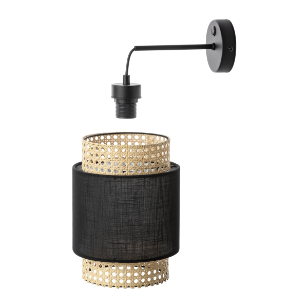 LANA 1P, wall lamp, E27 max. 60W, black