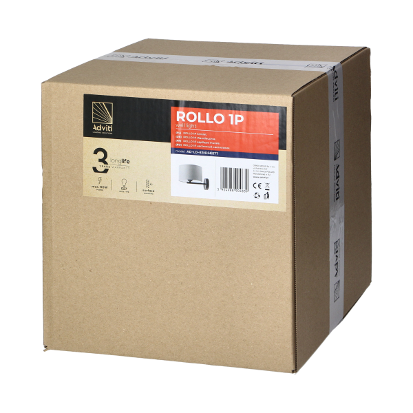 ROLLO wall lamp, max. power 1x60W, gray