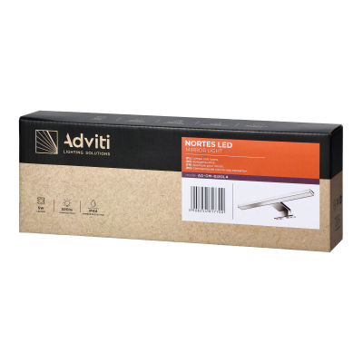 NORTES LED 5W, mirror lamp, 320lm, 4000K, 30 cm long, plastic, silver