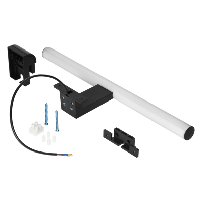 PEEGEL LED mirror lamp, 540lm, 4000K, 40 cm long, plastic+acrylic, black