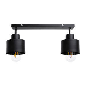 LISA wall and ceiling lamp, max. power 2x60W, E27, black,...